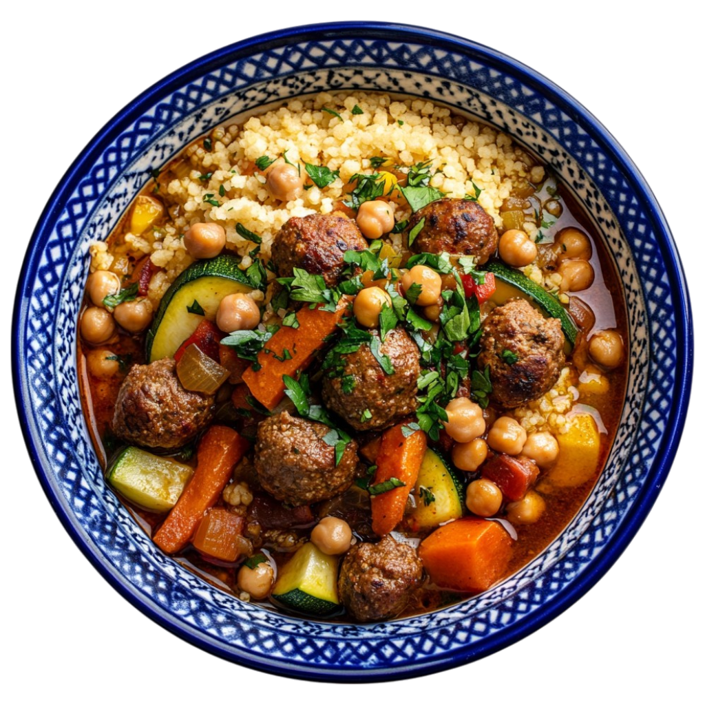 Couscous aux boulettes et merguez