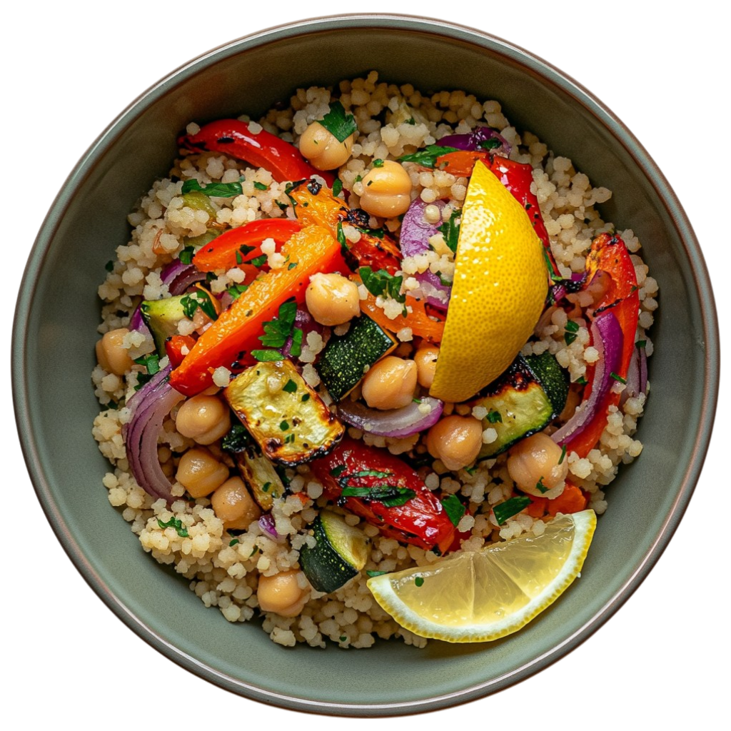 Couscous aux pois chiches et légumes grillés