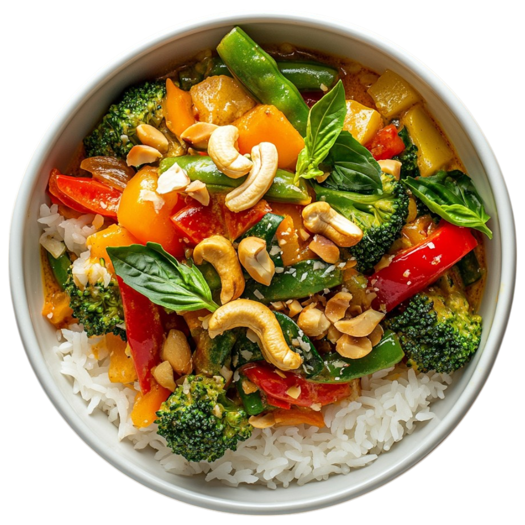 Curry thaï aux légumes croquants et lait de coco
