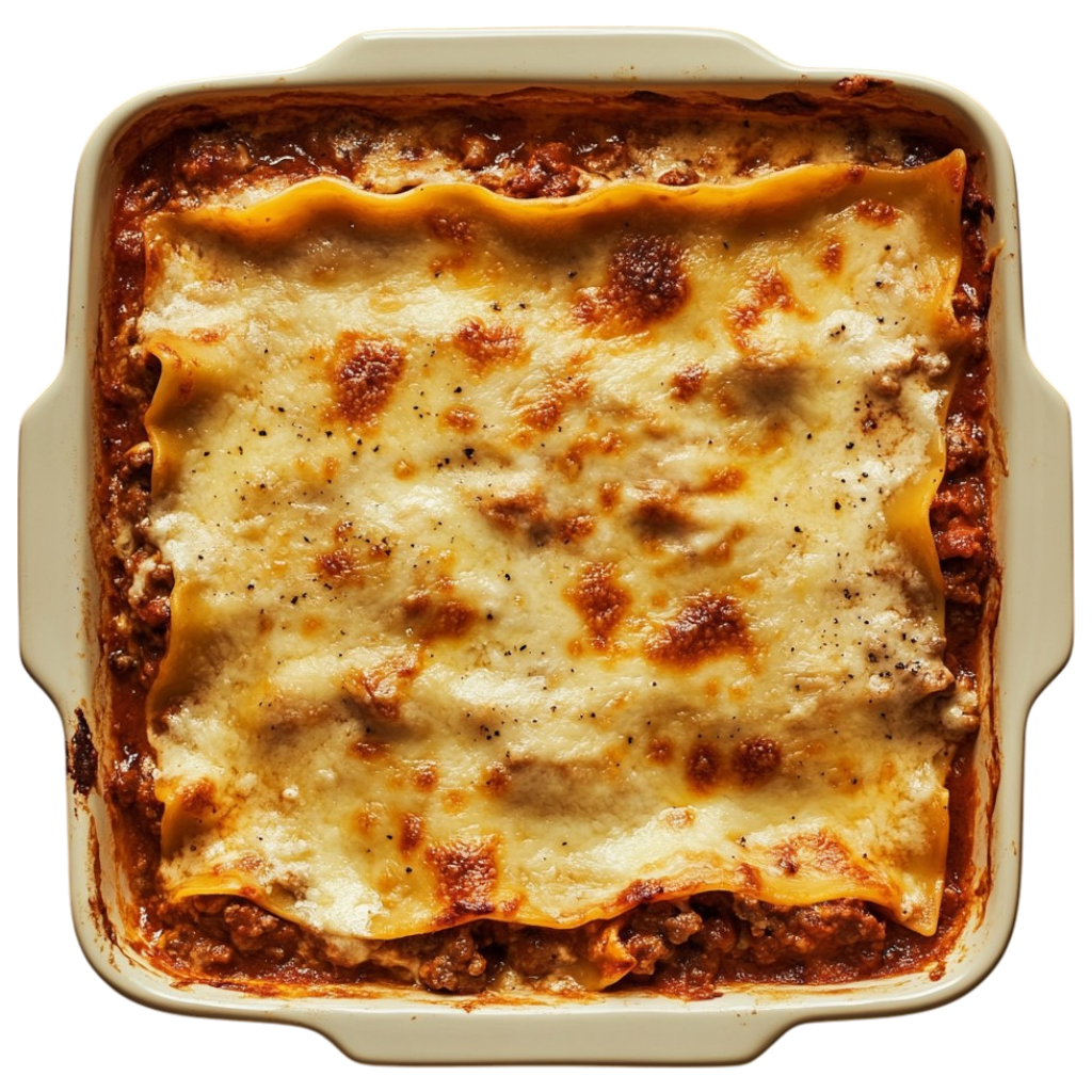 Lasagnes à la bolognaise gratinées au parmesan
