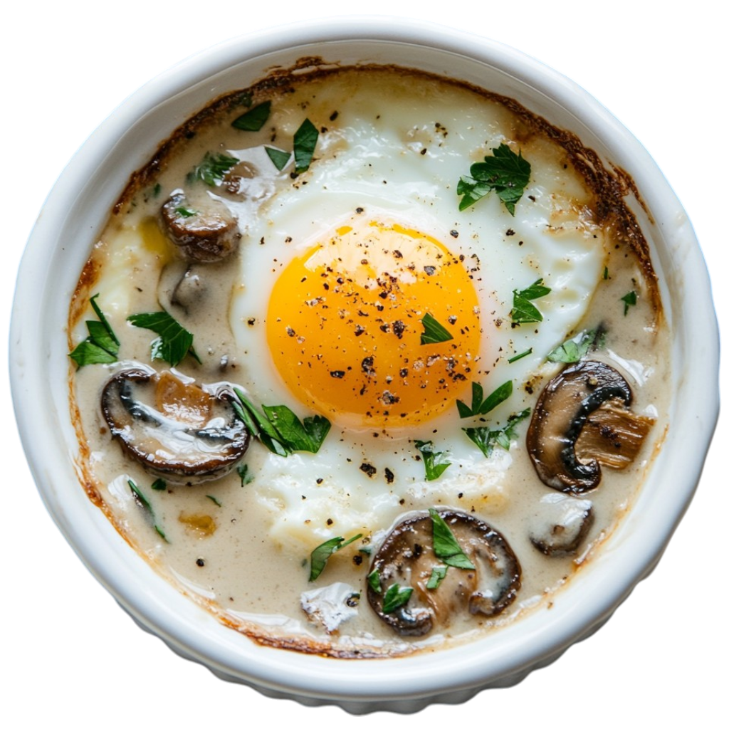 Œufs cocotte aux champignons