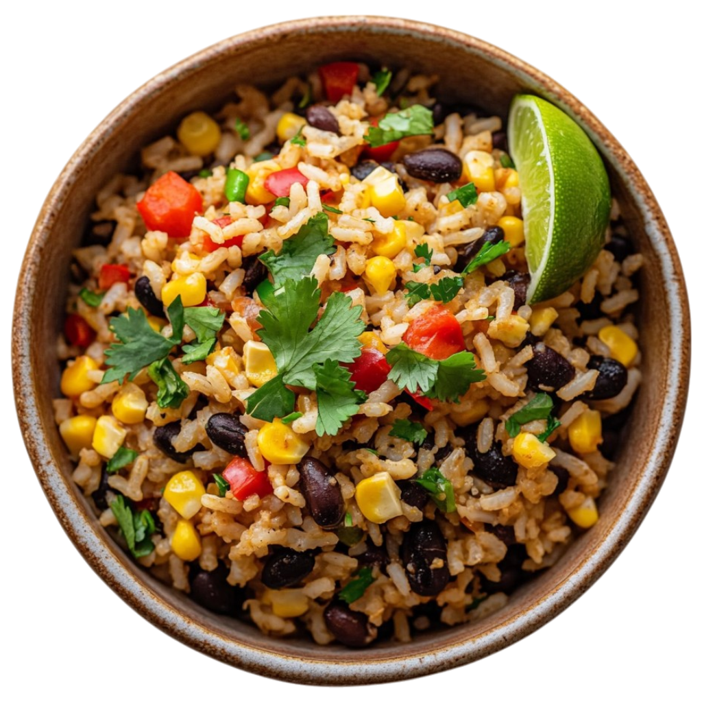 Riz mexicain aux haricots noirs et maïs